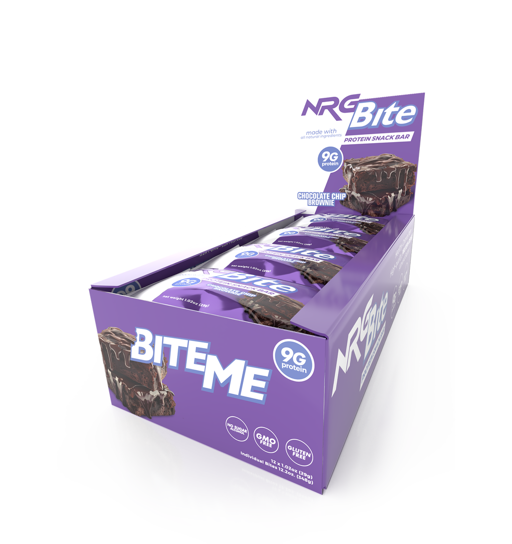 NRG Bite Chocolate Chip Brownie Protein Snack Bar - 12 ct.
