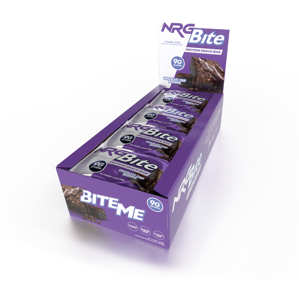 NRG Bite Chocolate Chip Brownie Protein Snack Bar - 12 ct.