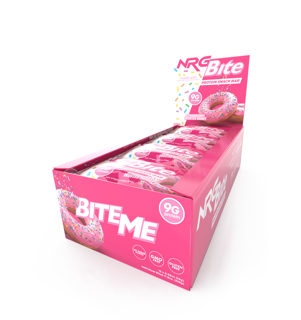 NRG Bite Strawberry Frosted Donut Protein Snack Bar