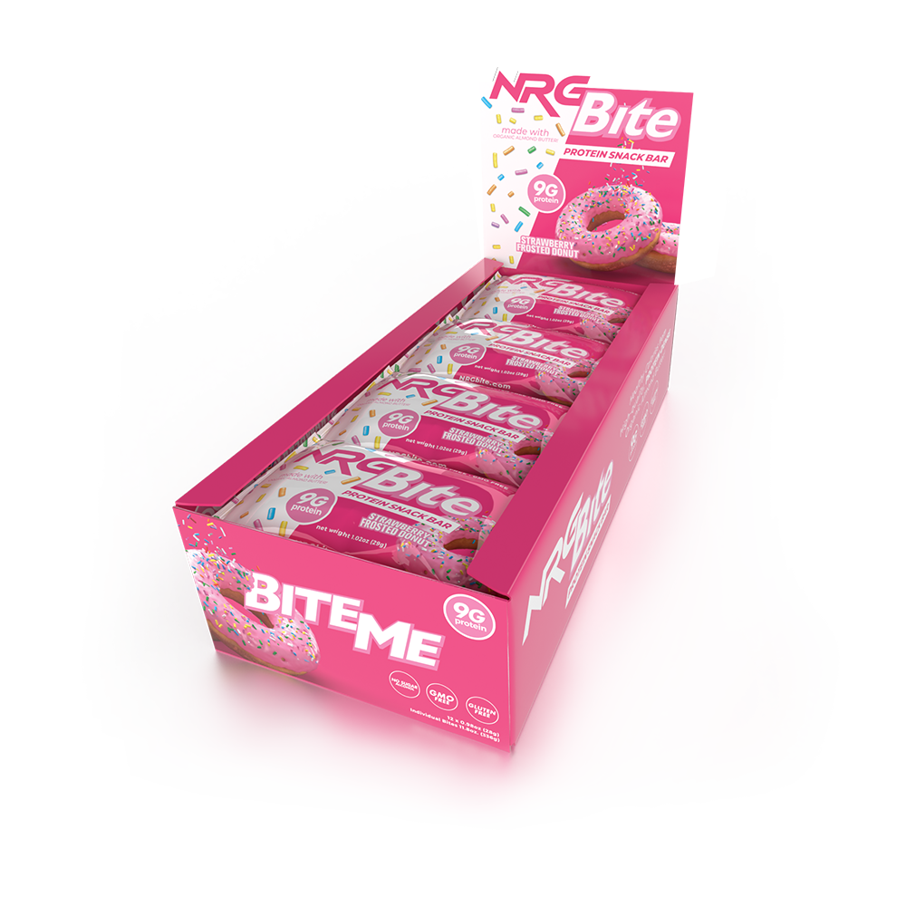 NRG Bite Strawberry Frosted Donut Protein Snack Bar