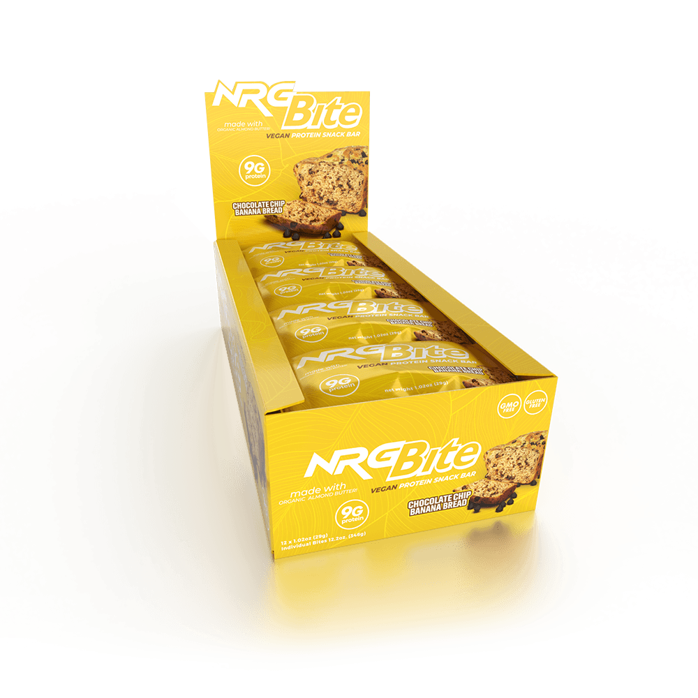 NRG Bite Vegan Choc. Chip Banana Bread Protein Snack Bar - 12 ct.